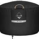 QH.HOME Fire Pit Cover Round Super Waterproof, 36" D X 24" H Outdoor Firepit Cover 600D Strong Tear Resistant, Premium Fading Resistant for Fire Pit (Black)