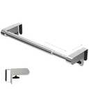 VEHHE Kitchen Towel Holder, Hand Screwed Telescopic Kitchen Towel Rack, Stainless Steel Adjustable Length and Width Over The Cabinet Door Towel Rack with EVA Foam Pad (Silver)