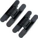 Coshar Heavy Duty Door Hinges Invisable Door Hinges Hidden Door Hinges 5.9 Inch 3 Way Adjustable Butt Hinge, 88lb Weight Capacity (Black, 2 Hinge)