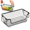 Stackable Freezer Bins, Chest Freezer Baskets, Deep Freezer Organizer, Freezers Storage Bins, Deep Freezers Storage Baskets with Stackable Design, Handles, and Optimal Capacity