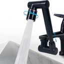 1440 Swivel Faucet Extender with 2 Mode Splash, Retractable Rotating Sink Extension, Universal Swivel Multifunctional Robotic Arm, Sink Water Faucet Aerator Extension for Kitchen Bathroom (Black)