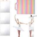 Foldable Full Length Mirror 2-in-1 Wall-Mounted or Tabletop Mirror, Portable Travel Mirror with Handle for Dance Home Bedroom Wardrobe Stage Makeup Checks Camping Outdoor Use (47" x 12.5", Tri-Fold)