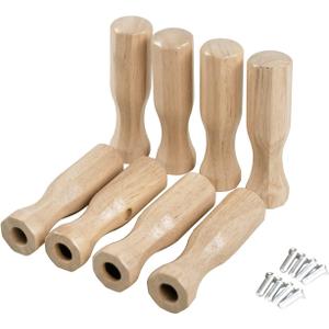 Soccer Table Handles, 5/8 inch Wooden Foosball Handle Grip, 8 Pack (OAK)