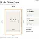 JCJMY 16x24 Solid Wood Picture Frame, Display 14x20 with Mat or 16 x 24 without Mat, Wooden 16 by 24 Photo Frame with Shatter Resistant Plexiglass for Wall Hanging, Natural, 1 Pack