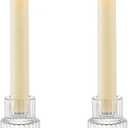 Romadedi Glass Candle Holder for Candlestick - 2Pcs Clear Small Tapered Candle Holders Wedding Decor Table Centerpiece for Candle Sticks Christmas Party Table Living Room Dinner Advent