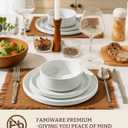 Stoneware Dinnerware Sets, Plates, Bowls, Dishes Set for 8 White