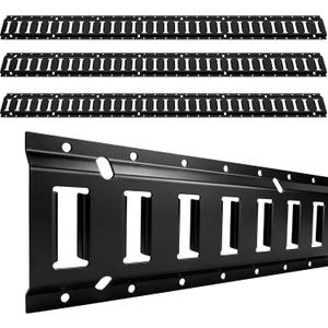 E Track Tie Down Rail, 5ft, Black Coated Steel, 4,500 LBS Per Rail