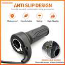 Full Twist Throttle for Speedrid, Upgrade 12-72V Wide Voltage 3 Pin EBike Throttle Grips with Waterproof Connector, for Electric Bikes & Scooters, 22.2mm Handlebar Compatible