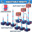 4 in 1 Basketball Hoop for Kids 1-3, 3-5, Toddler Basketball Goal and T Ball Set, Adjustable Basketball Hoop, Indoor Outdoor Sports Toys, Birthday Gifts for Kids Boys 1 2 3 4 5 Years Old