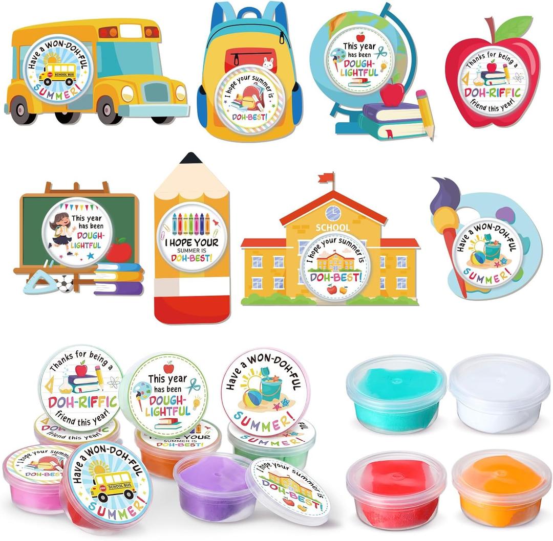 Watersay 32 Pack End of School Year Student Gifts Bullk from Teacher Air Dry Modeling Clay for Kids Last Day of School Cards Summer Graduation Gifts Preschool Kindergarten Classroom Prizes