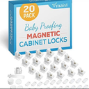 20 Pack Magnetic Cabinet Locks Baby Proofing - Vmaisi Children Proof Cupboard Drawers Latches - Adhesive Easy Installation