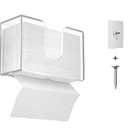 IEEK Paper Towel Dispenser Wall Mount Acrylic Paper Towel Holder for Bathroom Office and Kitchen,Hand Towel Dispenser Fits Multi-Fold Paper Towel,C-Fold, Zfold,Tri fold Paper Towels, Clear