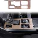 Central Control Gear Shift Panel Trim Cover Compatible with Toyot@ Tundra/Sequoia 2022-2025 Car Gear Shift Control Anti-Scratch Panel Protection Cover Decorative (Pear wood grain, With 4WD)