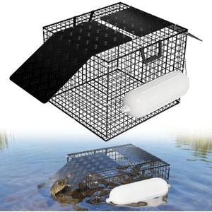 Floating Turtle Trap for Outdoor Water Solutions, Humane Snapping Trap, Bait-Free & Reusable Turtle Traps for Pond Owners | Bait-Free & Reusable Turtle Traps for Pond Owners