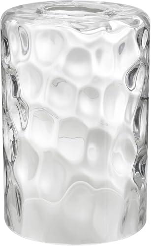 Clear Hammered Glass Lamp Shade Replacement, Water Ripple Glass Lampshade Accessory for Lighting Fixture（1-5/8-Inch Fitter Opening）