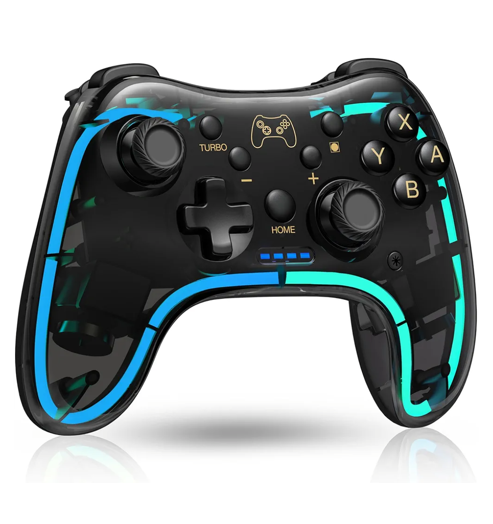 Switch Controller for Nintendo Switch/OLED/Lite, Replacement for Nintendo Switch Pro Controller Support PC & Android/iOS with Cool RGB LED, Wireless Switch Controller with Turbo,Vibration