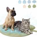 Vagascape Dog Cooling Mat - Large Leaf Shaped, Washable, Non-Slip, Summer Pad for Dogs and Cats, Lightweight