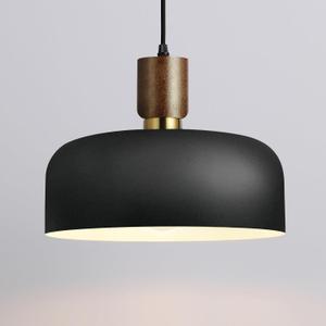 Modern Black Pendant Light Over Kitchen Island,Industrial Pendant Lighting,Adjustable Wood Ceiling Hanging Light Fixture for Dining Room,Living Room,Bedroom,Hallway,Sink,Bar (11.8 inches)