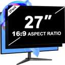 27 Inch Computer Privacy Screen Filter, Removable Universal Computer Monitor Privacy Filters 16:9 Aspect Ratio, Anti-Spy Anti-Scratch Anti-Glare Protector for Widescreen Monitors
