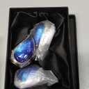 M MEILINXU Cremation Mini Urns for Human Ashes Keepsake, Funeral Urn for Ashes Adult Male & Female, Cosmic Galaxy Urns, Brass Engraving, Miniature Keep Sake - Blue Teardrop Small Keepsake Set of 3