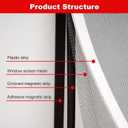 White Magnetic Window Screen Adjustable Window Net 44x 48 Fiberglass Window Screen Mesh for House Windows with Magnets