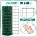 Gisafai 16 Gauge Galvanized Welded Wire Fence 4 ft x 100 ft PVC Coated Hardware Cloth, 2.36" x 2.36" Mesh, Heavy Duty Garden Fencing Roll for Chicken, Dog Yard, Deer Cattle & Animal Protection(Green)