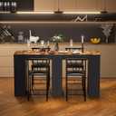 VECELO Small Bar Table and Chairs Tall Kitchen Breakfast Nook with Stools/Dining Set for 2, Storage Shelves, Space-Saving, Retro, 35.8 x 19.7 x 35.8 inches