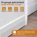 Upgraded 2 FT Baseboard Heater Cover with Left and Right Endcaps, Galvanized Steel Easy Slip-On Heater Cover for Replacing Old and Rusty Looking Electric and Hydronic Base board Heat Covers