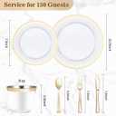 BESTVIP 900PCS Gold Dinnerware Set for 150 Guests,