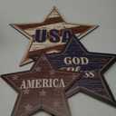 4th of July Patriotic Porch Sign Memorial Day Front Door Decoration Rustic Red White Blue Vertical Wooden Sign Outdoor USA Independence Day Decor for Front Porch Wall Outside