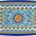 Certified International 28184 Melamine Heavy Weight Collection Portofino Rectangular Tray with Handles, 750 Grams, 19-inch Length, Multicolor
