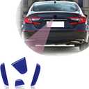 QianBao Compatible with Carbon Fiber Car Rear Logo Decoration Sticker Exterior Accessories Rear Tailgate Emblem Sticker for Honda Civic 2016 2017 2018 2019 2020 2021 (4Pcs Blue) (Blue)
