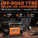 ALL-TOP Air Compressor Kit, 12V Portable Inflator 7.06CFM, Offroad Air Compressor for Truck ,Air Pump for Car Heavy Duty, Max 150PSI for SUV 4x4 Vehicle RV Tire
