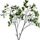 Htmeing 2 Pcs Artificial Eucalyptus Leaves Spray Faux Eucalyptus Branches Plants Fake Greenery Long Stems 45" Tall for Wedding Party Floral Arrangement (Green)