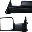 AERDM New Pair Power Heated towing mirror Black Housing with Temperature sensor Compatible for 2009-2015 Ram 1500, 2010-2015 Ram 2500 3500 Towing Mirrors w/Turn Signal with Puddle Lights
