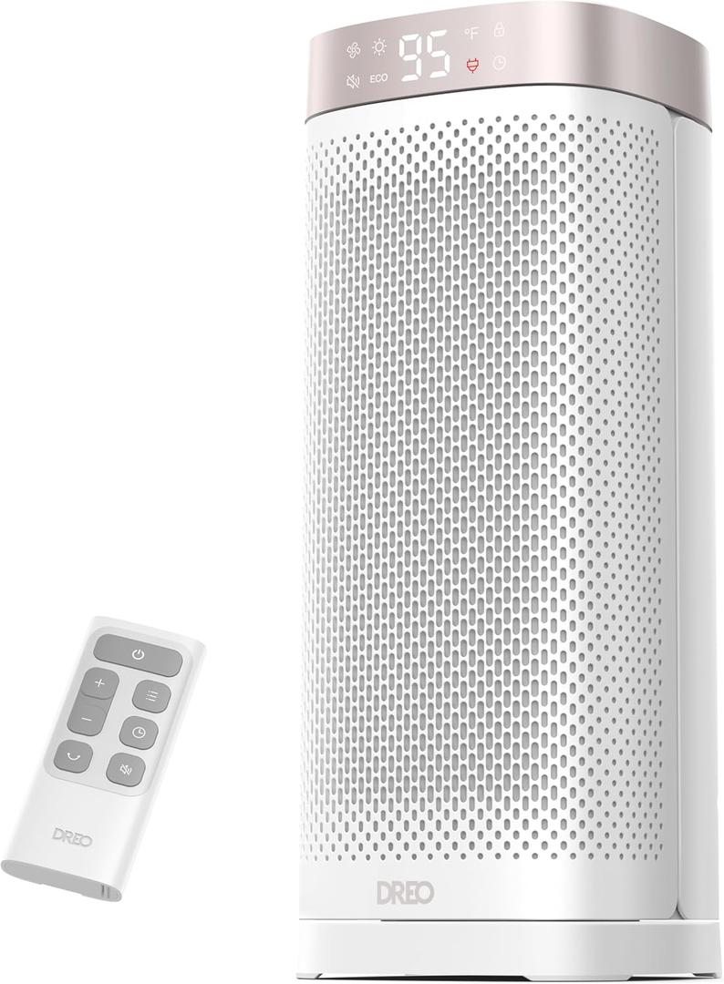 Dreo Space Heaters for Indoor Use, 1500W Fast Heating Portable Heaters with Remote, Large PTC Ceramic Electric for Bedroom, 12H Timer, 70 Oscillation, Overheat Protection, Safety Heat for Home Office (White)
