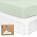 KeaBabies 2-Pack Organic Crib Sheets for Boys, Girls - 52x28 Fitted Crib Mattress Sheet Neutral, Breathable Jersey Cotton Cover for Baby Bed, Toddler Mattress, Soft & Cute Prints 