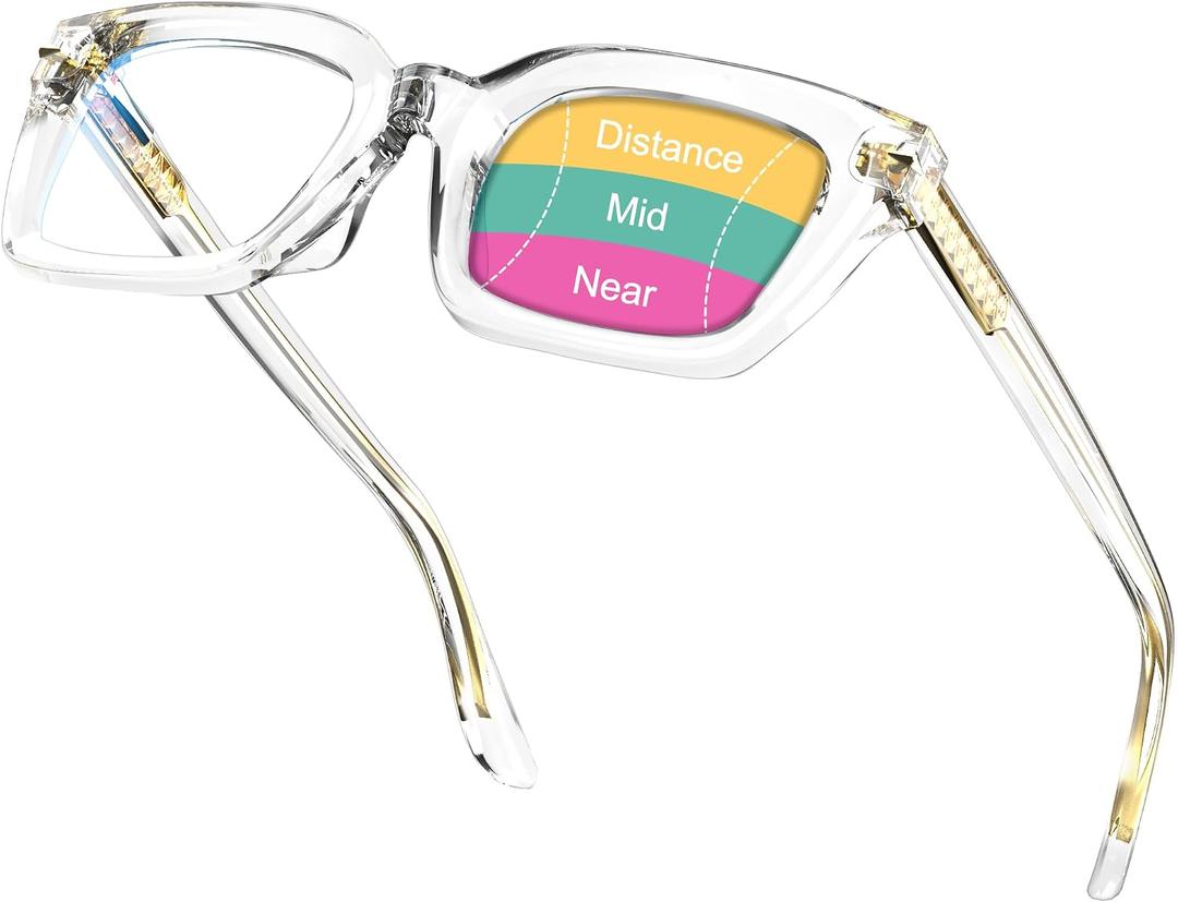 VISOONE Progressive Multifocal Reading Glasses Spring Hinge Blue Light Blocking for Women and Men readers 2.5x