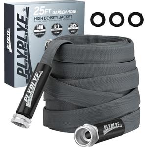 Garden Hose 25ft, Made of TPU(Not PVC), Ultra-Light & Flexible Water Hose, Non-Shrinking, Easy to Store, Drinking Water Safe Material, All-weather, Black&Gray