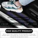 4PCS Car Door Sill Protector, Anti-Scratch Carbon Fiber Door Sill Protection Entry Edge Guard, Waterproof Scuff Threshold Strips Sticker Exterior Decor for Most Vehicles (Blue)