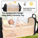 ANWTOTU Leather Baby Diaper Bags with Changing Station,Extra large Capacity Baby Diaper Bag Backpack,Waterproof Baby Essentials(Black)