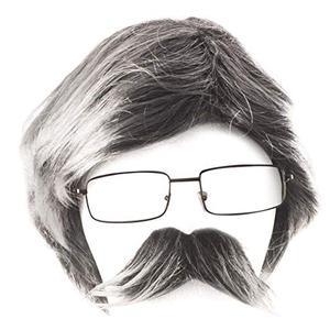 Tigerdoe Old Man Wig Costume - 3 Pc Set - Dress Up Set - Grey Wig, Mustache, Glasses - Grandpa Costume Accessories