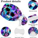Womens Working Cap Scrub Hats with Bow Scrunchies, Skeleton Pattern Bouffant Surgical Cap Ponytail Holder