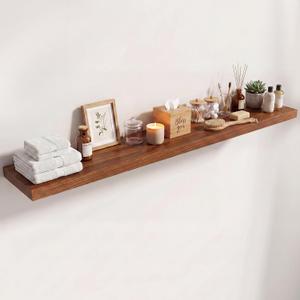 Perpereke home 48 in Floating Shelves for Wall Decor Color Walnut, Pack 1