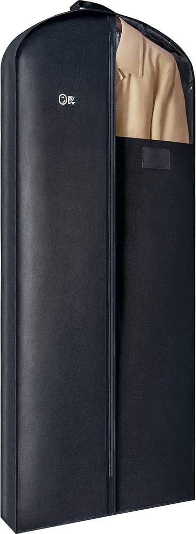 Luxury Storage Garment Bag for Long Coat, Fur, Mink, Gown, Vestment and Choir Robe | 47 Inch + 5 Inch Gusset Cover | Heavy Duty, Hanging, Breathable, Foldable Travel and Wardrobe Clothes Protector