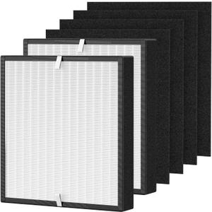 BF35 Filter Compatible with Alen BreatheSmart Classic Air Purifier BF35, 3-in-1 HEPA with Activated Carbon BF35-VOC/Smoke Replacement Filter, 2 HEPA Filters + 4Carbon Pre-Filters