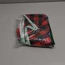 Christmas Tree Skirt 30 Inch Simulated Linen Fabric Tree Skirt with Snowflakes Printed Xmas Mat for Christmas Holiday Party Decoration Indoor Outdoor(Red Black)