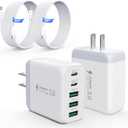60W USB C Charger Block for iPhone 17 16 15,EIZLXQ 2-Pack USB C Wall Charger with Total 60W Max Output,10FT USB C Cable,Fast Charging Blocks for iPhone 17/16/15 Series,Galaxy,Pixel,iPad-Cream