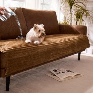 Waterproof Dual Non-Slip Couch Cover for Dogs, Fuzzy Soft Pet Couch Covers for 2 Cushion Sofa loveseat, Pet Friendly Soft Dog Bed Covers Sofa Cover Washable (Coconut, 33" x 62" 1 Pack)