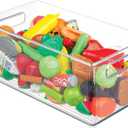 iDesign Kitchen Binz BPA-Free Plastic Deep Stackable Organizer with Handles - 8" x 6" x 14.5", Clear